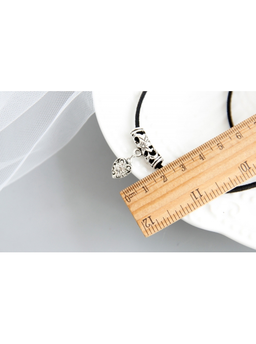 Personality Fashion Love Rhinestone Simple Female Long and Short Black Double Layer Short Necklace