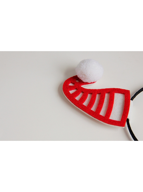 Christmas Creative Fashion Retro Red Christmas Hat White Fur Ball Party Prom Headband