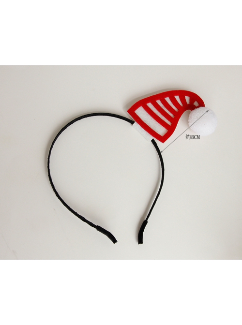 Christmas Creative Fashion Retro Red Christmas Hat White Fur Ball Party Prom Headband