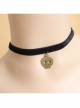 Retro Simple Bronze Skull Black Velvet Rope Gothic Fashion Female Short Necklace