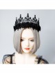 Retro Gothic Halloween Black Rose Flower Grim Reaper Demon Party King Crown Hairband