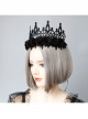 Retro Gothic Halloween Black Rose Flower Grim Reaper Demon Party King Crown Hairband