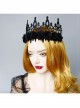 Retro Gothic Halloween Black Rose Flower Grim Reaper Demon Party King Crown Hairband