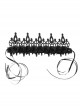 Retro Gothic Halloween Black Rose Flower Grim Reaper Demon Party King Crown Hairband
