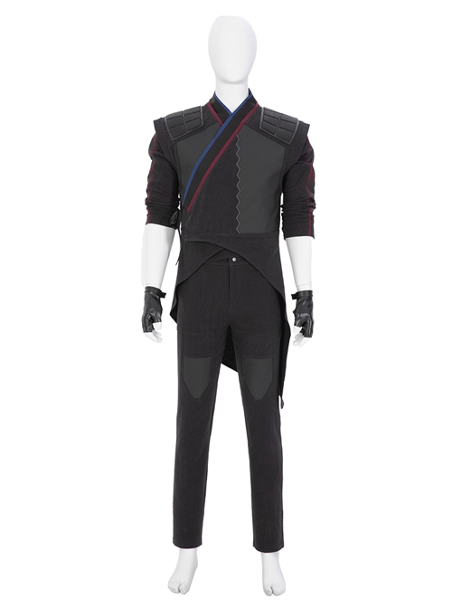 Shang-Chi And The Legend Of The Ten Rings Wen Wu Black Battle Suit Halloween Cosplay Costume Full Set