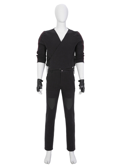 Shang-Chi And The Legend Of The Ten Rings Wen Wu Black Battle Suit Halloween Cosplay Costume Full Set