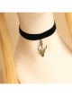 Retro Fashion Simple Bronze Bull Head Flower Black Velvet Rope Female Short Necklace