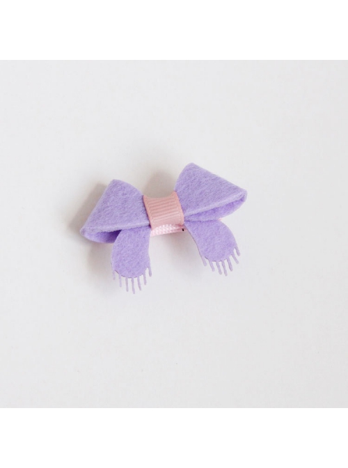 Fashion Cute Bow Children Princess Lady Small Baby All-Inclusive Fabric Duckbill Hairpin