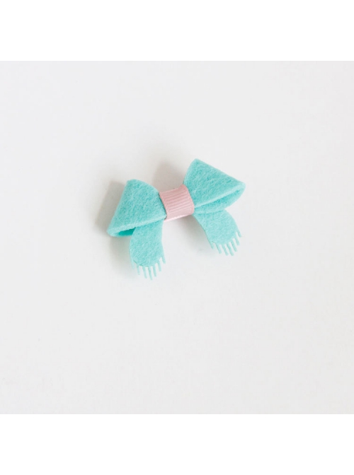Fashion Cute Bow Children Princess Lady Small Baby All-Inclusive Fabric Duckbill Hairpin