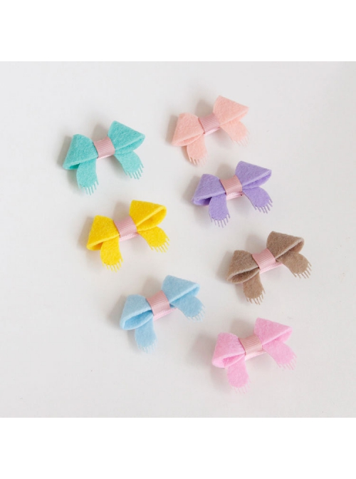 Fashion Cute Bow Children Princess Lady Small Baby All-Inclusive Fabric Duckbill Hairpin