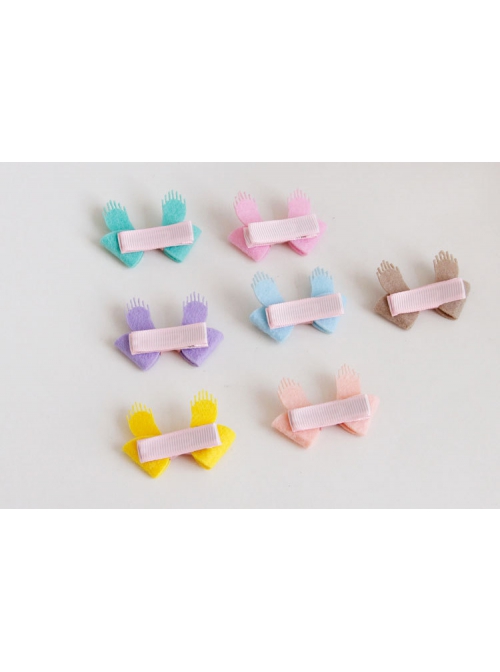 Fashion Cute Bow Children Princess Lady Small Baby All-Inclusive Fabric Duckbill Hairpin