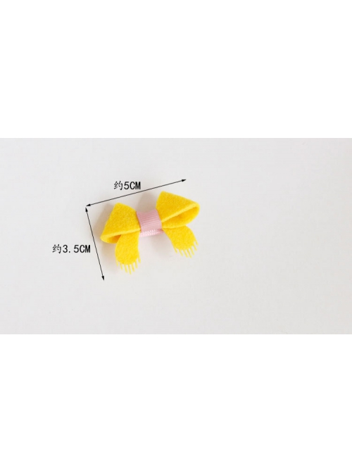 Fashion Cute Bow Children Princess Lady Small Baby All-Inclusive Fabric Duckbill Hairpin