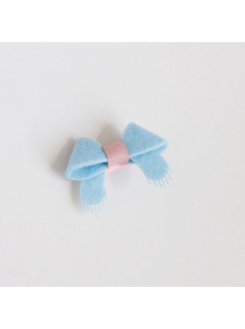 Fashion Cute Bow Children Princess Lady Small Baby All-Inclusive Fabric Duckbill Hairpin