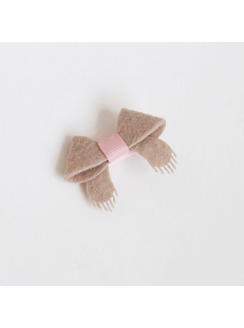 Fashion Cute Bow Children Princess Lady Small Baby All-Inclusive Fabric Duckbill Hairpin