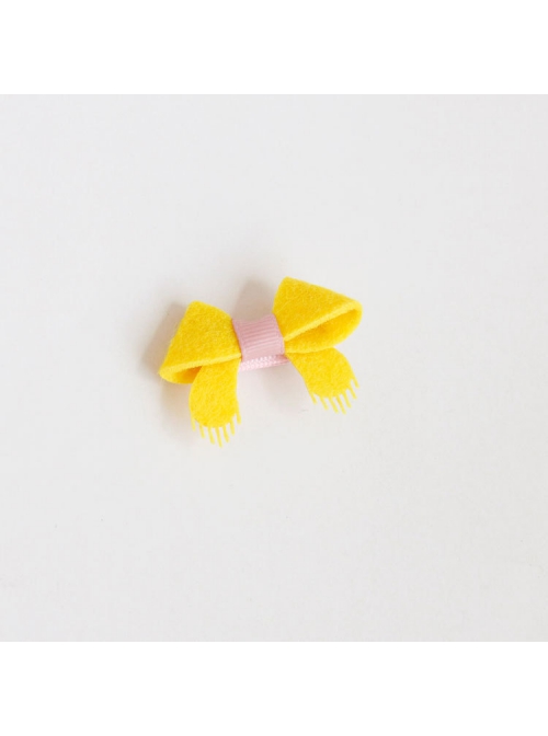 Fashion Cute Bow Children Princess Lady Small Baby All-Inclusive Fabric Duckbill Hairpin
