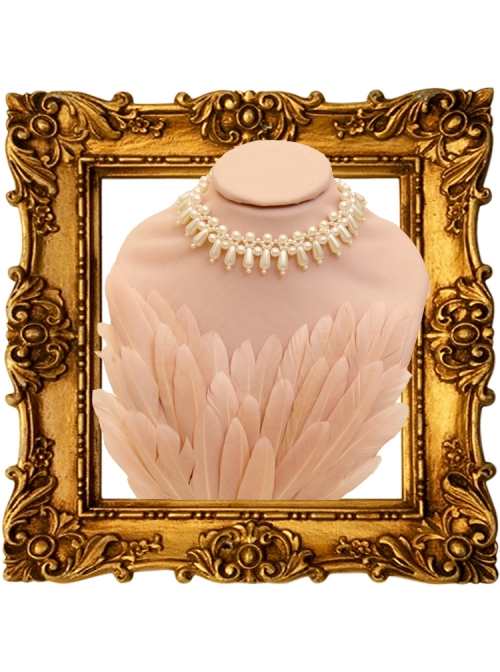 Fashion Elegant Baroque White Imitation Pearl Sexy Handmade Female Short Necklace