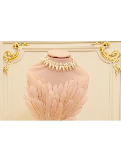 Fashion Elegant Baroque White Imitation Pearl Sexy Handmade Female Short Necklace