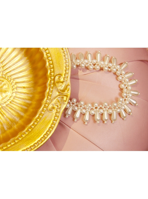 Fashion Elegant Baroque White Imitation Pearl Sexy Handmade Female Short Necklace
