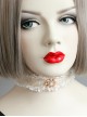 Simple Baroque Fashion Retro Female White Velvet Rope Imitation Pearl Short Necklace