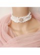 Simple Baroque Fashion Retro Female White Velvet Rope Imitation Pearl Short Necklace