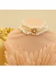 Simple Baroque Fashion Retro Female White Velvet Rope Imitation Pearl Short Necklace