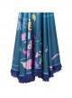 Encanto Mirabel Cute Printing Blue Long Skirt Suit Halloween Cosplay Costume Full Set