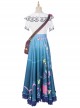 Encanto Mirabel Cute Printing Blue Long Skirt Suit Halloween Cosplay Costume Full Set