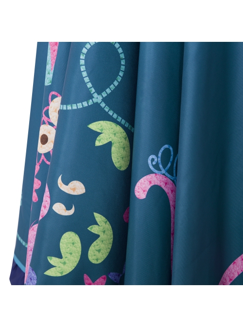 Encanto Mirabel Cute Printing Blue Long Skirt Suit Halloween Cosplay Costume Full Set