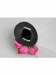 Retro Fashion Gothic Red Flowers Black Mesh Halloween Christmas Female Witch Hat