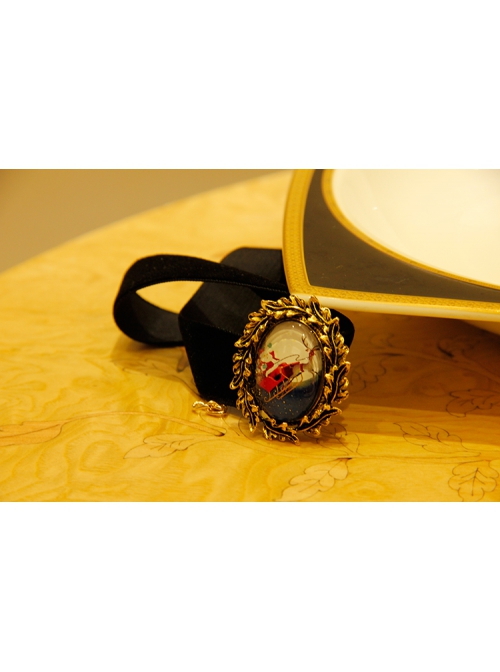 Simple Christmas Female Fashion Retro Personality Black Velvet Short Necklace