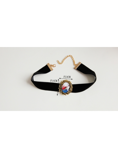 Simple Christmas Female Fashion Retro Personality Black Velvet Short Necklace