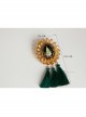 Christmas Retro Fashion Yellow Crystal Green Tassel Christmas Tree Female Brooch