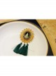 Christmas Retro Fashion Yellow Crystal Green Tassel Christmas Tree Female Brooch