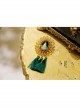 Christmas Retro Fashion Yellow Crystal Green Tassel Christmas Tree Female Brooch