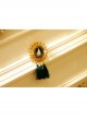 Christmas Retro Fashion Yellow Crystal Green Tassel Christmas Tree Female Brooch