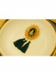 Christmas Retro Fashion Yellow Crystal Green Tassel Christmas Tree Female Brooch