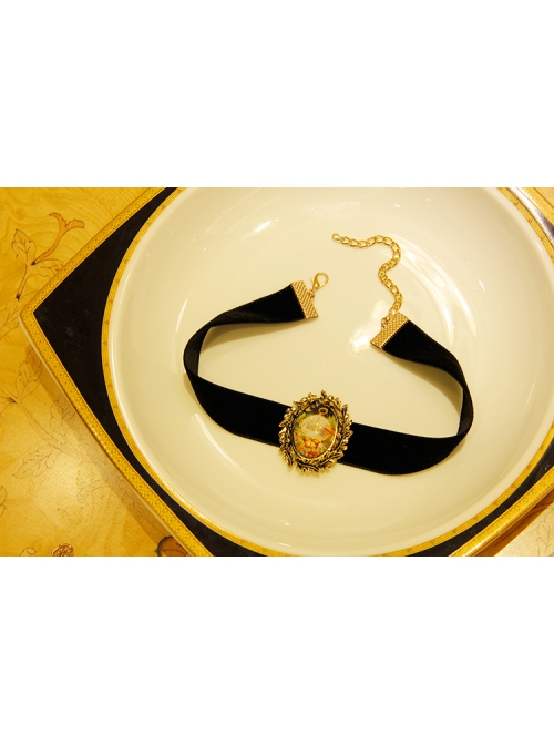Christmas Retro Fashion Baroque Castle Black Velvet Rope Female Choker