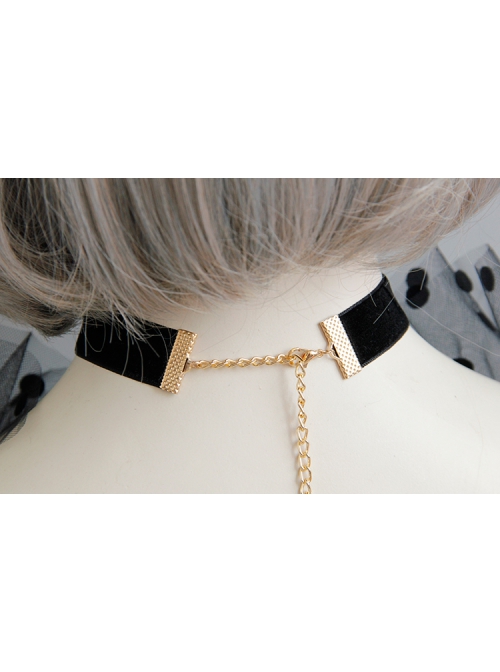 Christmas Retro Fashion Baroque Castle Black Velvet Rope Female Choker