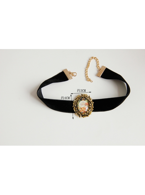 Christmas Retro Fashion Baroque Castle Black Velvet Rope Female Choker