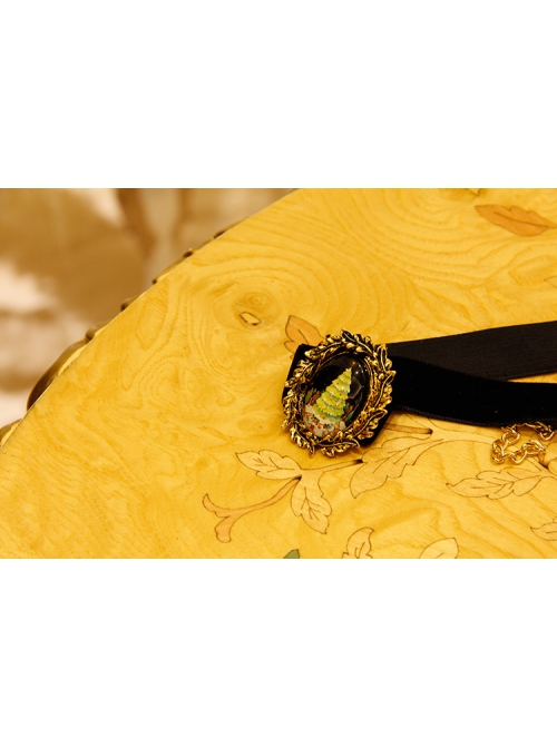 Retro Christmas Tree Wild Fashion Christmas Black Velvet Rope Female Short Necklace