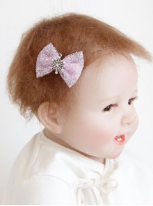 Fashion Cute Snowflake Purple Bow Girl Child Baby Cloth Small Hairpin