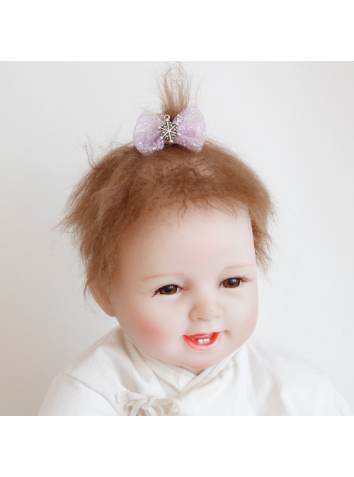 Fashion Cute Snowflake Purple Bow Girl Child Baby Cloth Small Hairpin