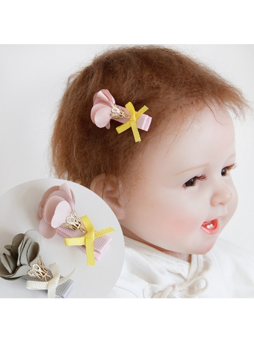 Fashion Cute Petal Bow Festival Birthday Child Girl Princess Baby Hairpin
