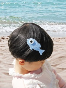 Fashion Cute Holiday Cartoon Fish Children Female Baby Fabric Creative Hairpin