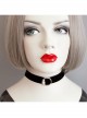 All-Match Retro Fashion Personality Black Velvet Belt Metal Ring Pearl Female Short Necklace