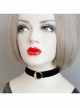 All-Match Retro Fashion Personality Black Velvet Belt Metal Ring Pearl Female Short Necklace
