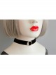 All-Match Retro Fashion Personality Black Velvet Belt Metal Ring Pearl Female Short Necklace