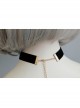 All-Match Retro Fashion Personality Black Velvet Belt Metal Ring Pearl Female Short Necklace