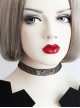 Fashion Retro Personality Simple Female Black Mesh Letter Collar