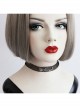 Fashion Retro Personality Simple Female Black Mesh Letter Collar